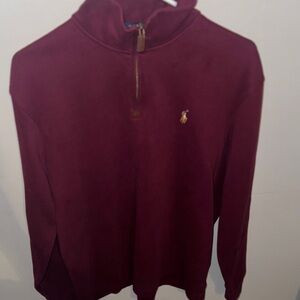 8.Ralph Lauren Men's Deep Red Zip-Up Sweater